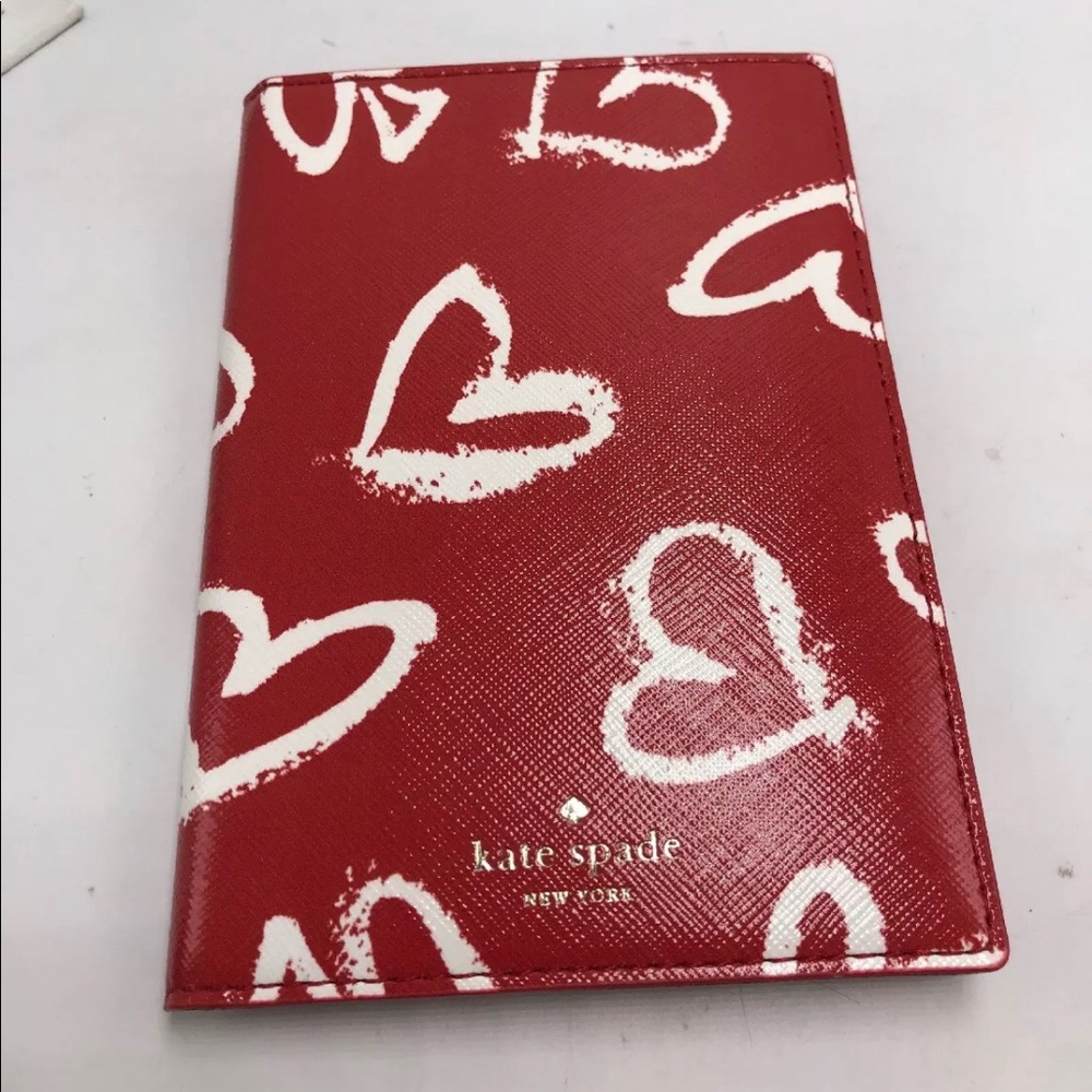 New Kate spade passport holder heart red